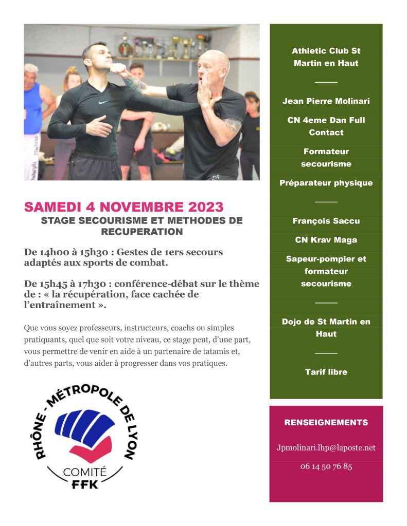 Stage du samedi 4 novembre 2023